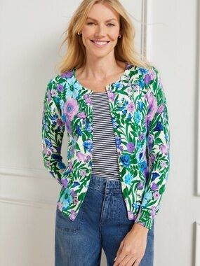 Talbots - Floral Charming Cardigan Sweater - Glorious Garden